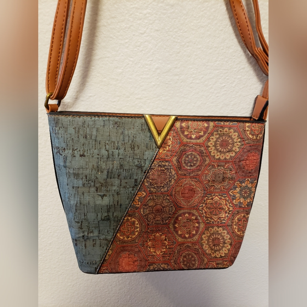 Festival Find! Handmade Vegan Leather Purse, Adjustable Strap